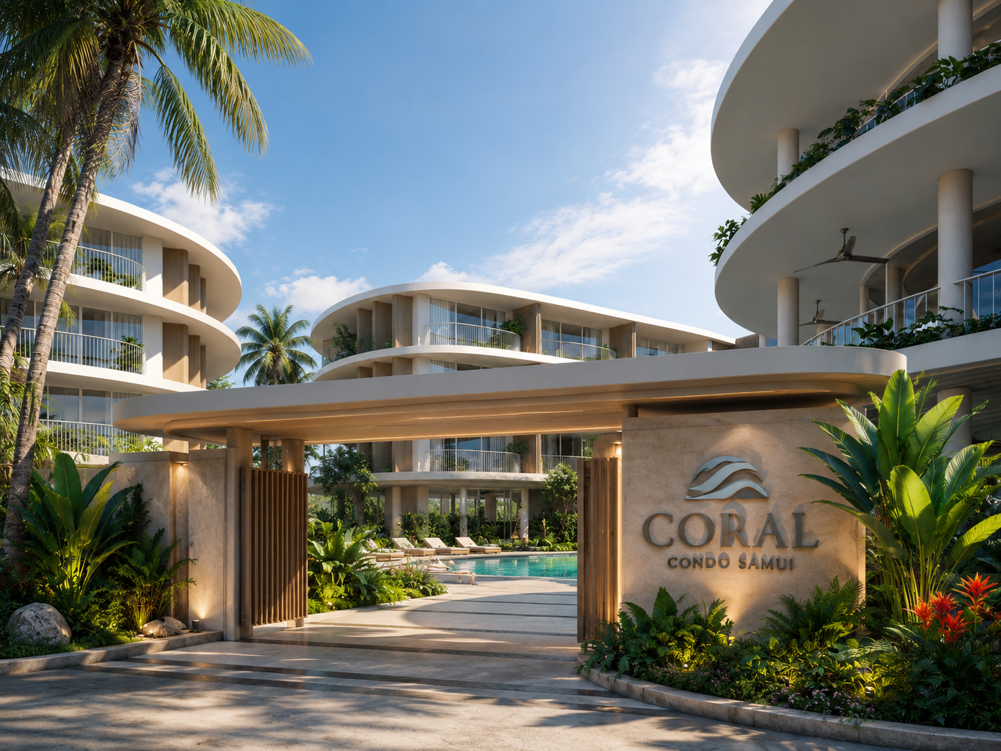 Coral Condo Samui entrance render