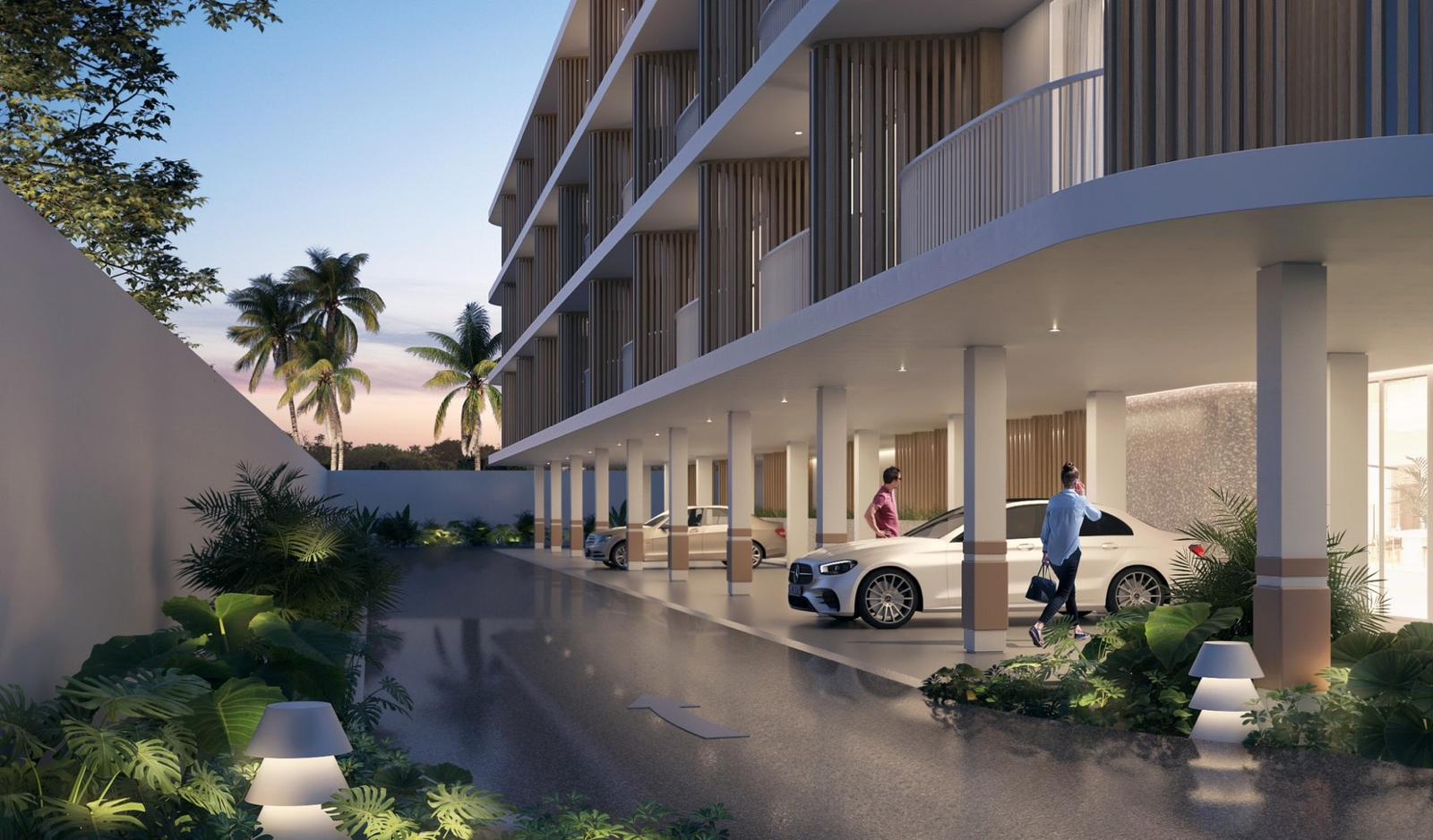 Street view of Coral Condo Samui buildings in Lamai
